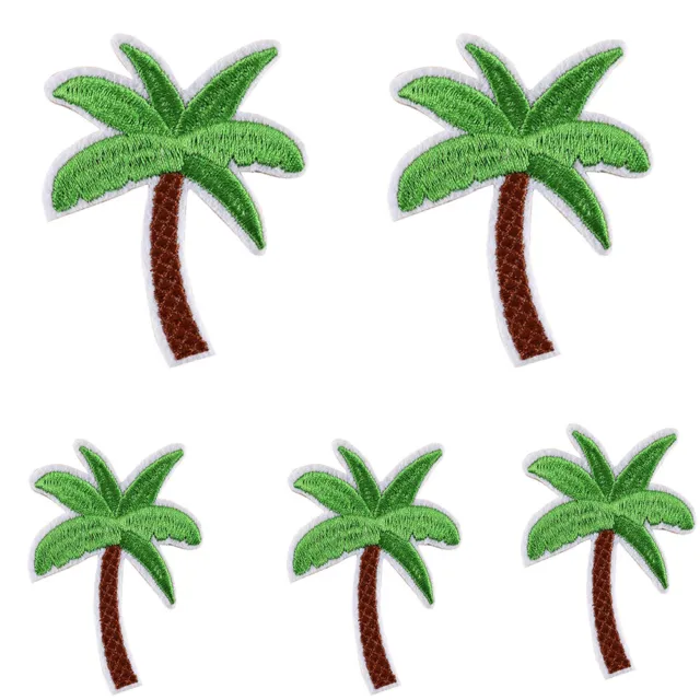 5Pcs Coconut Palm Tree Embroidered Patch Iron on Patch DIY Sewing Applique 76