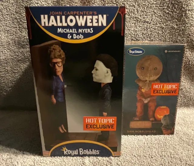 Halloween Michael Myers and Bob w/ Trick Or Treat Sam Hot Topic bobble-head set