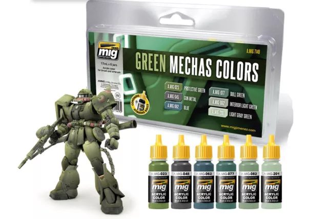 Verde Mechas Acrylic Colors Set 7149 Acrílicos Gunpla Ammo By Mig Jimenez