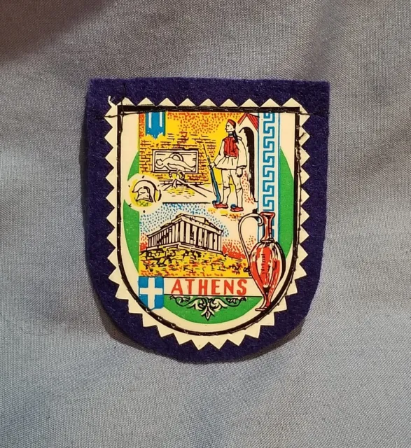 LMH Patch Felt Badge ATHENS Greece ACROPOLIS Parthenon Temple Historical Sites