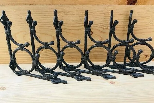 6 Brackets Shelf Brace Wall Tiki Hut Cast Iron Brackets Corbels Plant Hook Plant