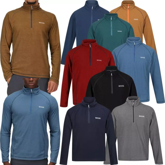 Regatta Mens Montes Lightweight Zip Up Overhead Micro Fleece Jacket Pullover