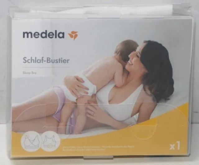 Medela Schlaf Bustier – Nahtloser BH mit Stretchmaterial, Farbe:Weiss,Grösse:M