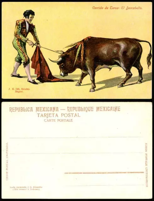 Mexico Old ART Postcard Corrida de Toros, El Descabello Bullfighting Bullfighter
