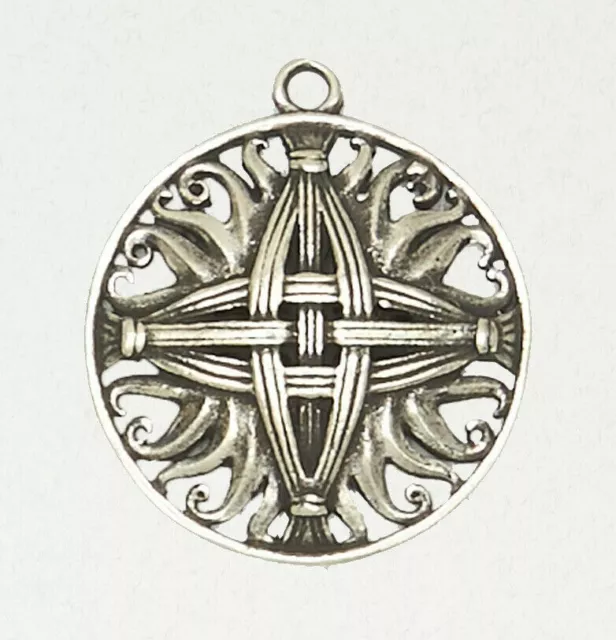 Brigid's Cross Pewter Medieval Pagan Christian Deity Celtic Irish Pendant