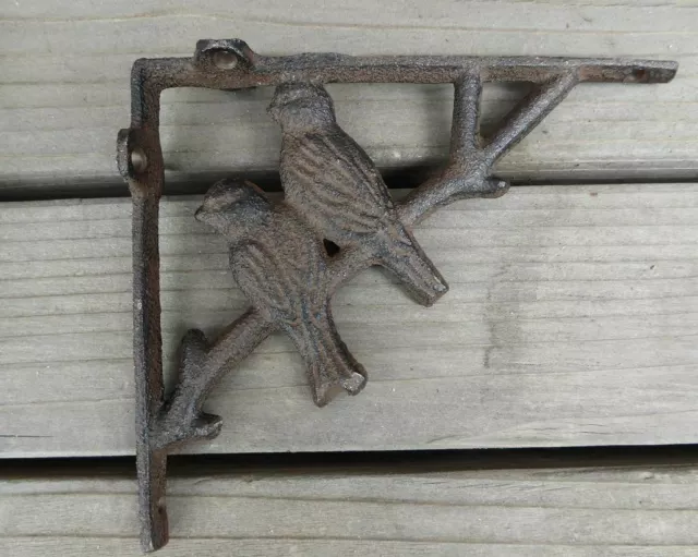 Cast Iron Birds on a Branch Corbels Vintage Shelving Shelf Braces Wall Brackets