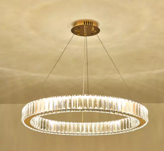 MOSSODOR Milan Ceiling Light Adjustable Gold Luxury Crystal Ring Chandelier