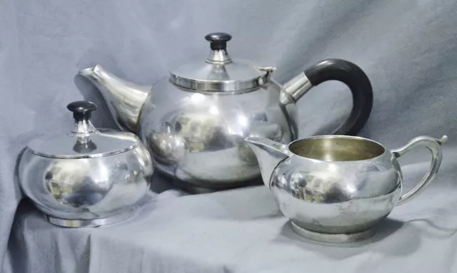 Centrotavola Argentato, Teiera Zucchero Latte, Art Deco Mid Century 1930 1950