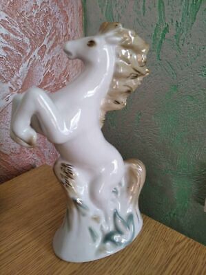 Vintage Porcelain Rare Figurine Beautiful Horse Statue 9"ART Decor Full ZHK USSR