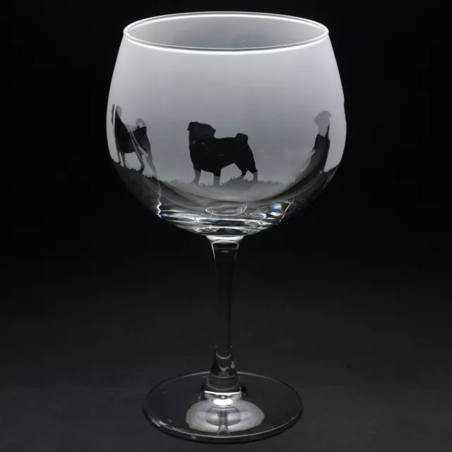 Pug | Dog Gin Glass | Engraved | Gift - Present 2