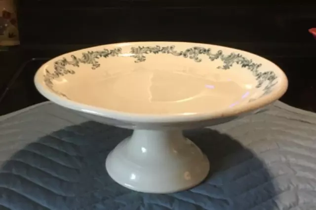 Antique Grindley Hotel Ware Green Shandon Compote 8" Footed Bowl Restaurant Rare