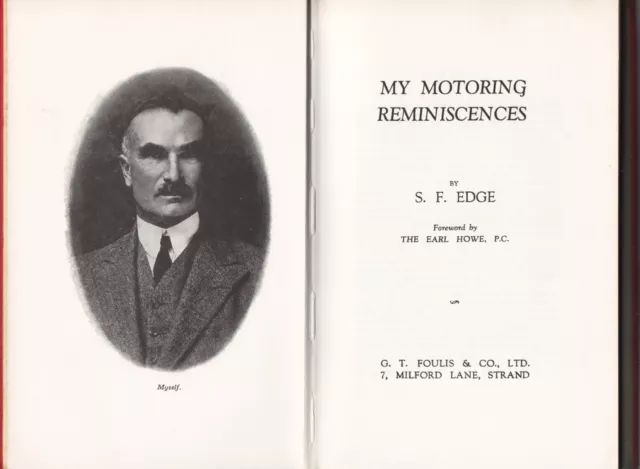 MY MOTORING REMINISCENCES by S.F.EDGE.