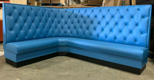 Corner Wall bench L shape  Upholstered Diamond Tufted 36"high back Made in USA