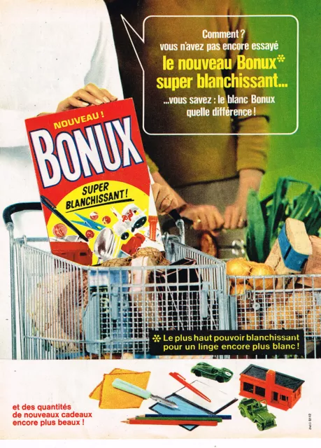 PUBLICITE ADVERTISING 1961 BONUX lessive en poudre