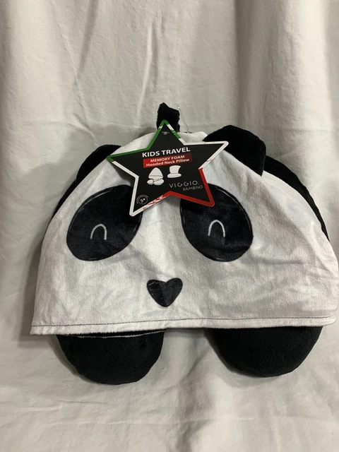 Kids Travel Memory Foam Hooded Neck Pillow Panda, NWT