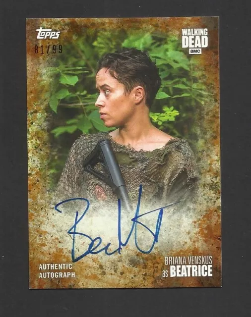 Topps Ltd Edition The Walking Dead Season 7 Autograph Card Brianna Venskus