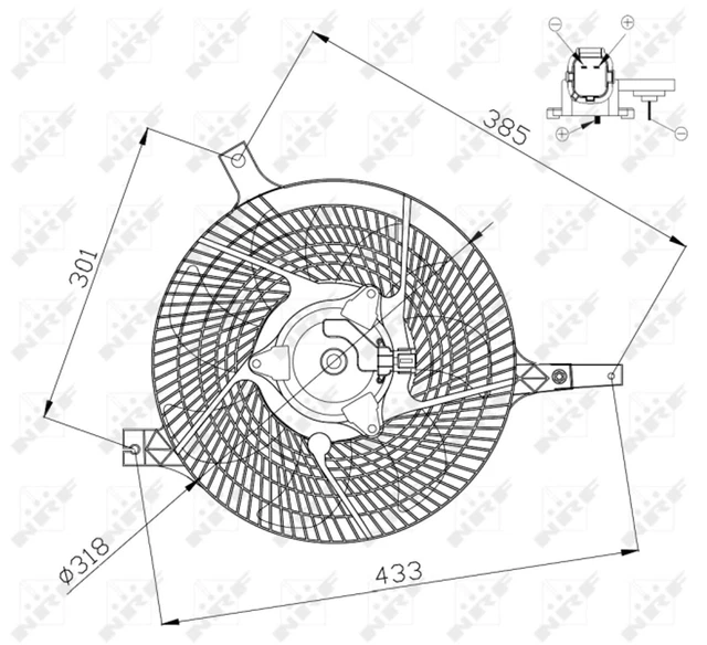 Ventola raffreddamento motore n. 47572 per PICK UP NISSAN D22 NP300 NAVARA D40 PATHFINDER