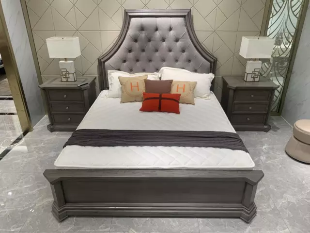 Chambre à Coucher Set Lit + 2x Table de Chevet Lits Lit Meuble Chesterfield Neuf