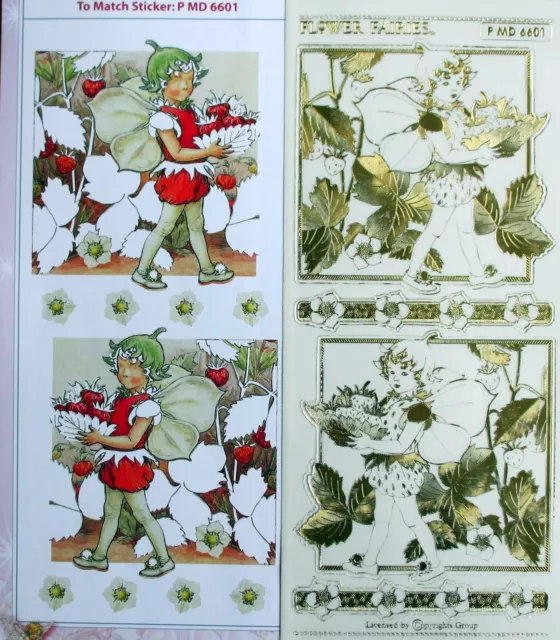 Match-It FLOWER FAIRIES Paper Sheet & Embossed Peel Off Sticker Transparent