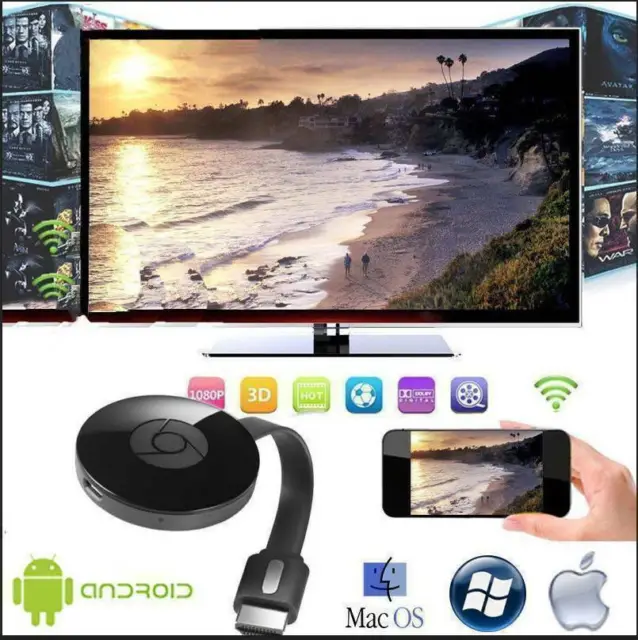 Chromecast  Wireless Display Hdmi TV Mirror Device For Airplay e Miracast 1080 P