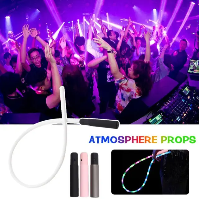 LED Light Fiber Optic Whip Multicolor Sparkle Flow Dance Lot Disco E5 Whips I9Z3