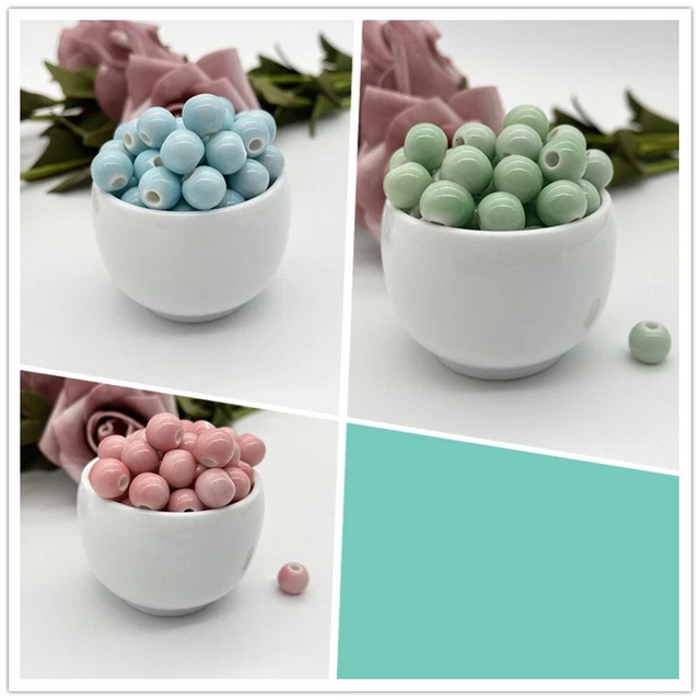 Perlen Schmuck Blau/grün/rosa Für Armbänder/ Halsketten Großes Loch Keramik