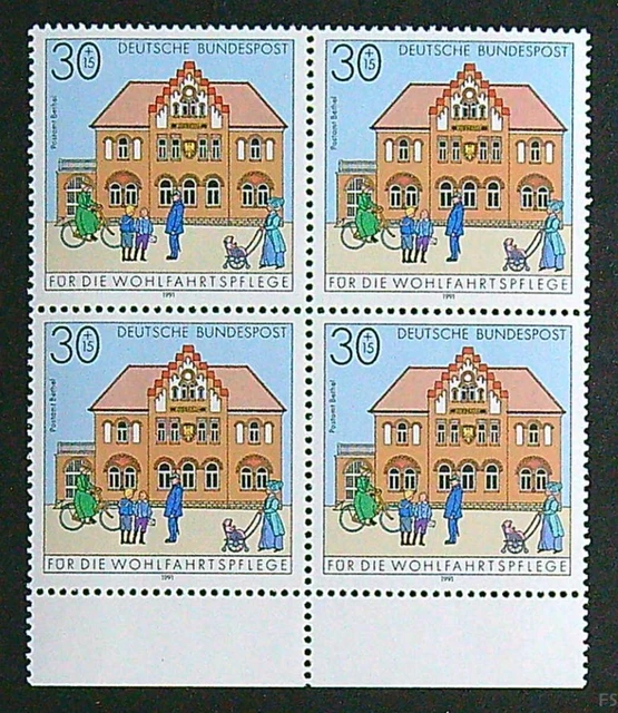 BRD / Bund 1991 MiNr. 1563-1568 postfrisch 4er Block mit Unterrand