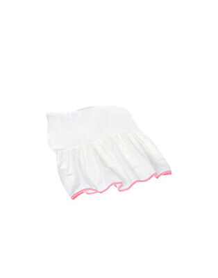 Falda/volantes de cuna de algodón blanco con borde rosa - ropa de cama BabyDoll Forever Mine