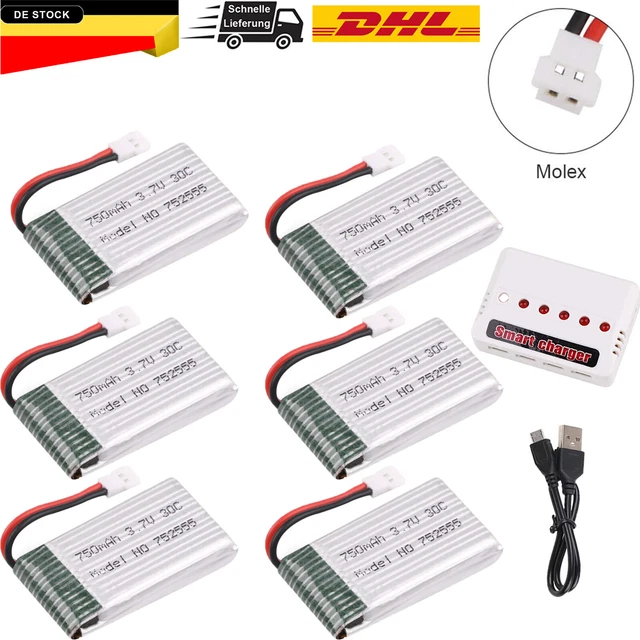 Efaso Akku-Set Für Syma X5 / X5C Quadcopter – 5x Power-Akku + Ladekabel