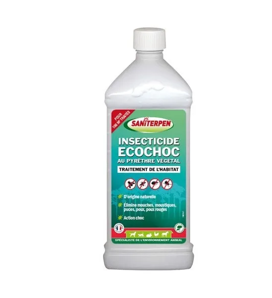 INSECTICIDE LIQUIDE PYRETHRE VEGETAL ECOCHOC SANITERPEN 1L niche poulailler