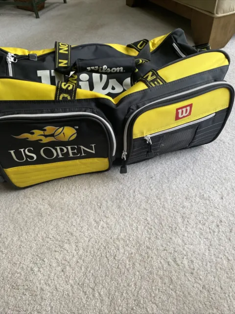 WILSON US OPEN yellow Tennis Bag Duffle Shoulder Strap Racket Racquet Gym