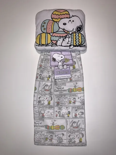 Huevos y cómics de toalla colgante de vacaciones de Pascua de Peanuts Charlie Brown Snoopy
