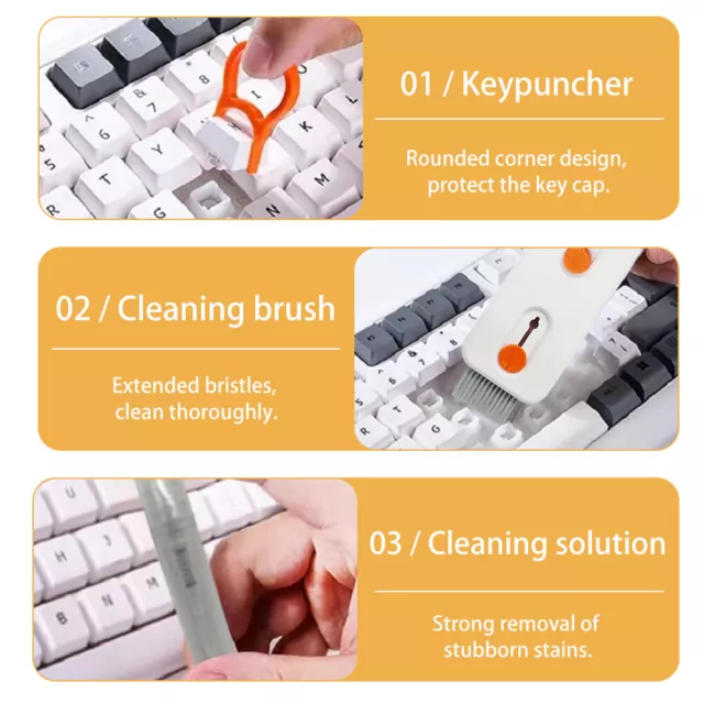 With Keycap Puller Compact Keyboard Home Office Screen Laptop Cleaning Kit PC