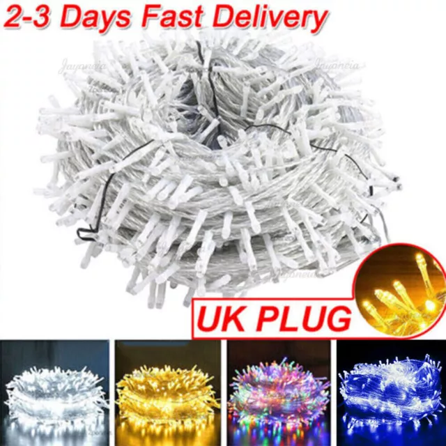 Mains Plug In Fairy String Lights 10-100M LED Xmas Party Garden Wedding Outdoor