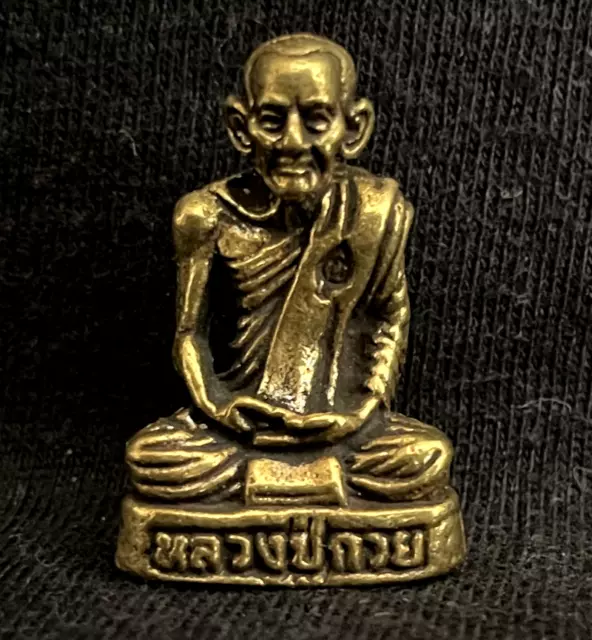 Thai Buda Monje Luang Phor Derm Amuleto Talisman Latón Tailandia b530 2