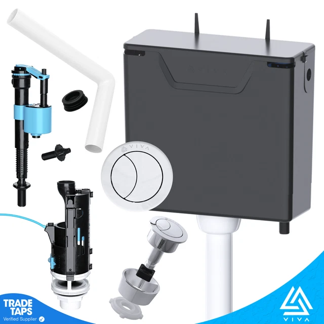 LONG CABLE CONCEALED Toilet Cistern Dual Flush WC Bottom OR Side Entry