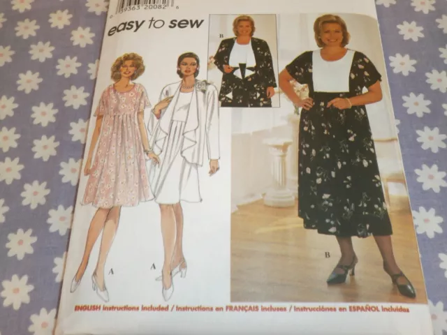 Simplicity 7558 Women's Easy Plus Sizes Jacket & Dress Pattern-Uncut-18W-24W