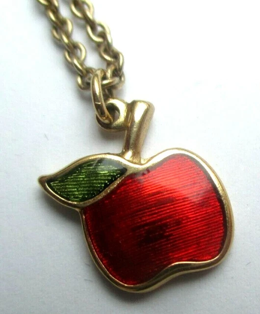 Collier Pendentif Papillon Double Face Or Avec émail Cloisonné Rouge - Modèle 4949 Occasion