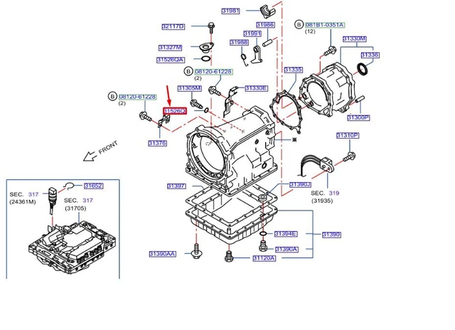 NISSAN NAVARA MK3 D23 Transmission Case Sear Ring 3152690X08 NEW ...