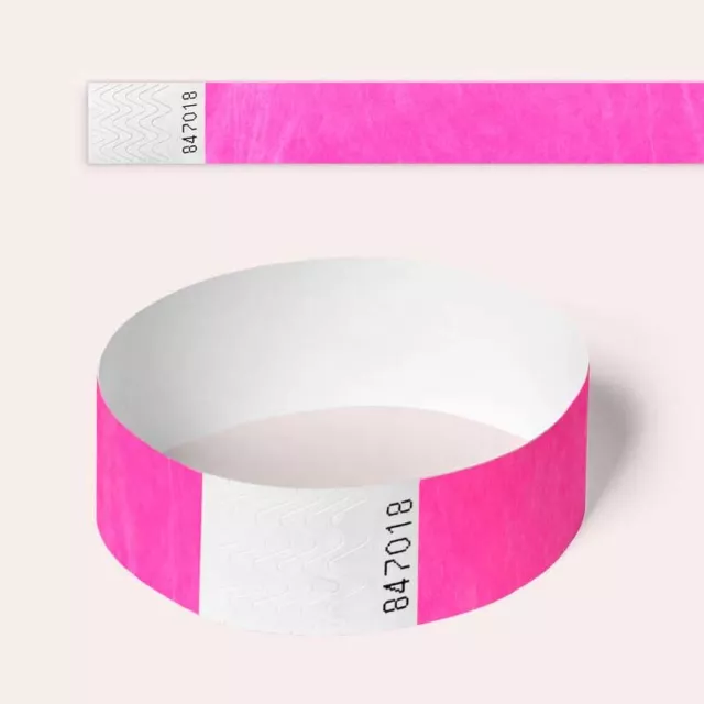 100 Plain or custom printed 3/4 Tyvek Wristbands, paper like, personalised