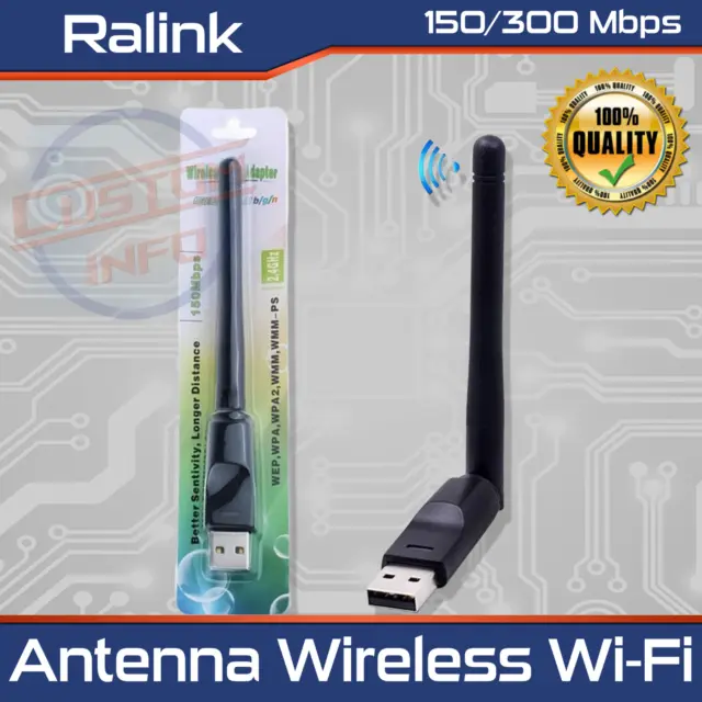 Mini Adattatore Usb Pc Wifi 150/300 Mbps Antenna Chiavetta Wireless Wi Fi Ralink