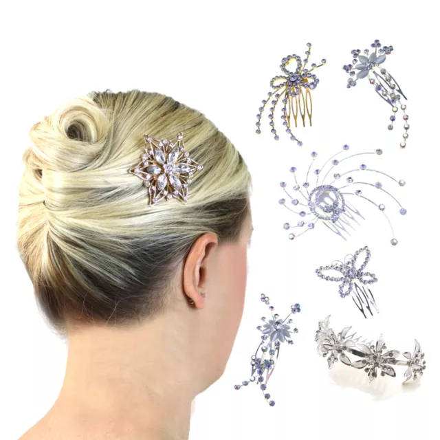 Head Jewellery Hair Combs Ladies Fashion Accessories Diamante Slides Clips Piece