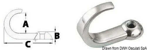 Fermoir Inoxydable 15x5, 7x35, 8mm Marque Osculati 38.301.08