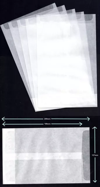 Protective 127 x 180mm GLASSINE ENVELOPES BAGS Brand New ♺ FREEPOST Made in U.K.