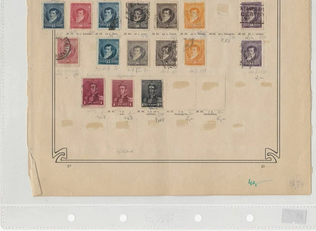 Argenrtina Stamps On Old Album Page Ref: R5247