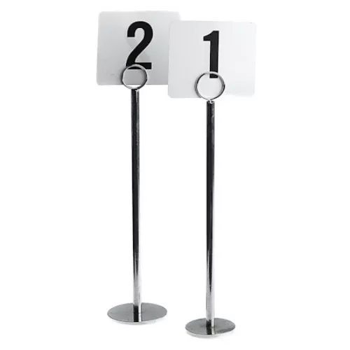 12x Number / Sign Holder, Ring Chrome 200mm Cafe Table Stand, Event & Restaurant