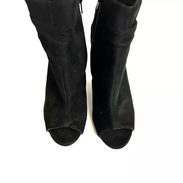 CHARLOTTE RUSSE Peep Toe Sling Back Heeled Boots (Size 7)