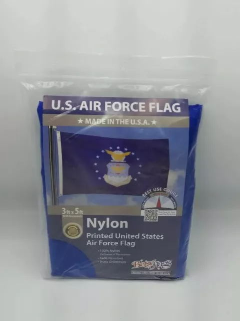 Betsy Flags U.S. Air Force Flag 100% Nylon 3ft × 5ft With brass Grommets. New.