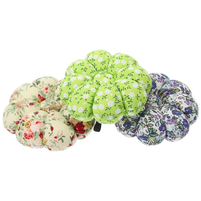 3 Pcs Needlework Pin Cushion Wrist Pin Bag Floral Supplies Pin Cushion Patchwork