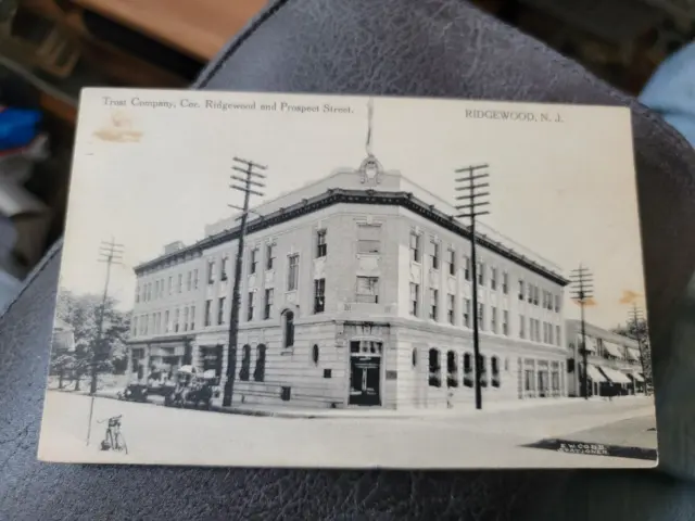 Trust Company At Ridgewood & Prospect  Ridgwood NJ Divided back Postcard 1914